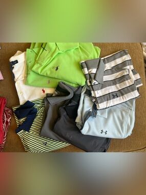 Polo by Ralph Lauren, Burbelo, Underarmour Polo style Bundle. 9 shirts.